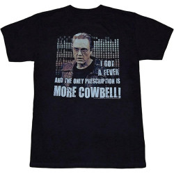 Saturday Night Live More Cowbell Men's Cotton T-Shirt Black Shirt Top Tee