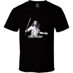 Sandokan Pirate Adventure Tv Show Tiger of Malaysia Retro Men's Cotton T-Shirt Black Shirt Top Tee Sandokan Pirate Adventure Tv Show Tiger of Malaysia Retro Men's Cotton T-Shirt Black Shirt Top Tee