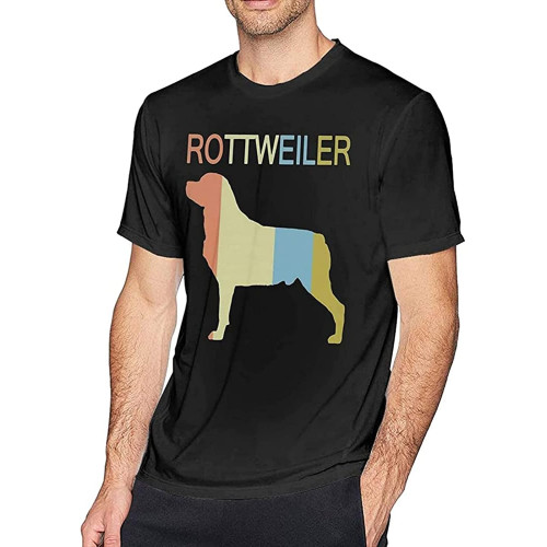 Rottweiler Men's Cotton T-Shirt Black Shirt Top Tee