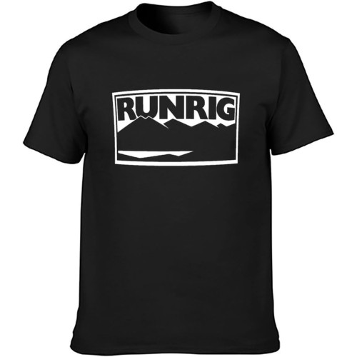 Runrig Men's Cotton T-Shirt Black Shirt Top Tee