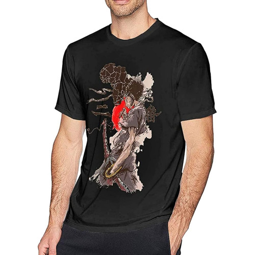 Samurai Champloo Men's Cotton T-Shirt Black Shirt Top Tee Samurai Champloo Men's Cotton T-Shirt Black Shirt Top Tee