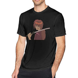Rurouni Kenshin Cotton Men's Cotton T-Shirt Black Shirt Top Tee Rurouni Kenshin Cotton Men's Cotton T-Shirt Black Shirt Top Tee