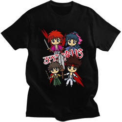 Rurouni Kenshin Anime Manga Meiji Swordsman Saavieev X Cotton Men's Cotton T-Shirt Black Shirt Top Tee Rurouni Kenshin Anime Manga Meiji Swordsman Saavieev X Cotton Men's Cotton T-Shirt Black Shirt Top Tee