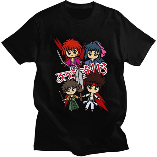 Rurouni Kenshin Anime Manga Meiji Swordsman Saavieev X Cotton Men's Cotton T-Shirt Black Shirt Top Tee Rurouni Kenshin Anime Manga Meiji Swordsman Saavieev X Cotton Men's Cotton T-Shirt Black Shirt Top Tee