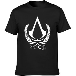 S.P.Q.R. Roman Symbo Men's Cotton T-Shirt Black Shirt Top Tee S.P.Q.R. Roman Symbo Men's Cotton T-Shirt Black Shirt Top Tee