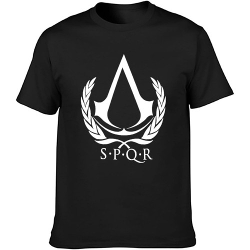 S.P.Q.R. Roman Symbo Men's Cotton T-Shirt Black Shirt Top Tee S.P.Q.R. Roman Symbo Men's Cotton T-Shirt Black Shirt Top Tee