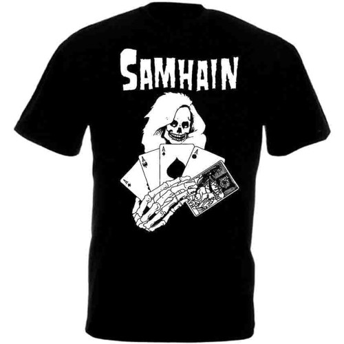 Samhain Death Cards Men's Cotton T-Shirt Black Shirt Top Tee Samhain Death Cards Men's Cotton T-Shirt Black Shirt Top Tee