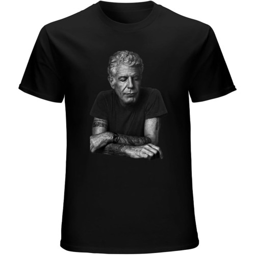 Men' T-Shirts Anthony Bourdain American Legendary Chef Black