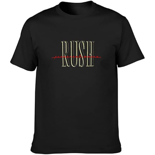 Rush Permanent Waves Rock Tour Merch Geddy Lee Tom Sawyer Men's Cotton T-Shirt Black Shirt Top Tee Rush Permanent Waves Rock Tour Merch Geddy Lee Tom Sawyer Men's Cotton T-Shirt Black Shirt Top Tee