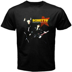 Roxette Pop Rock Duo Listen to Your Heart Men's Cotton T-Shirt Black Shirt Top Tee