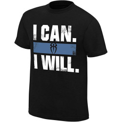 Roman Reigns I Can I Will Men's Cotton T-Shirt Black Shirt Top Tee Roman Reigns I Can I Will Men's Cotton T-Shirt Black Shirt Top Tee
