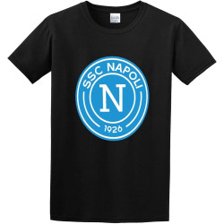 S.S.C. Napoli Men's Cotton T-Shirt Black Shirt Top Tee S.S.C. Napoli Men's Cotton T-Shirt Black Shirt Top Tee