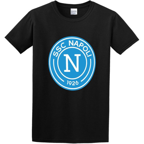 S.S.C. Napoli Men's Cotton T-Shirt Black Shirt Top Tee S.S.C. Napoli Men's Cotton T-Shirt Black Shirt Top Tee