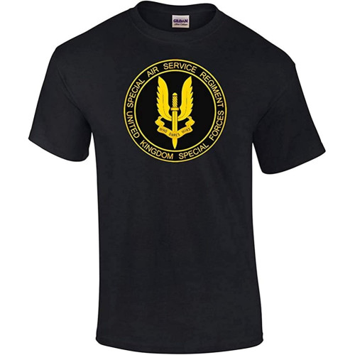 SAS Special Air Services Men's Cotton T-Shirt Black Shirt Top Tee SAS Special Air Services Men's Cotton T-Shirt Black Shirt Top Tee