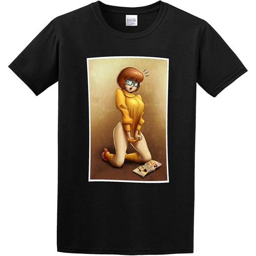 Naughty Velma Dinkley Scoobydoo Looking Magazine Cotton Round Neck Tee Shirt for Men