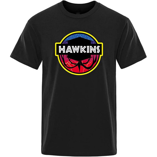 Hawkins Printing T-Shirt Mens Tees Unisex Shirt Hawkins Printing T-Shirt Mens Tees Unisex Shirt
