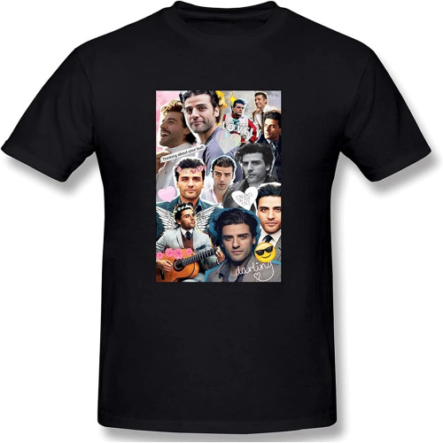 Zemiof Oscar Isaac Basic Short Sleeve Shirts for Mens