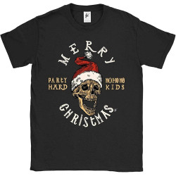 Merry Christmas Skull Wearing Santa Hat Ho Ho Ho Mens T-Shirt Merry Christmas Skull Wearing Santa Hat Ho Ho Ho Mens T-Shirt