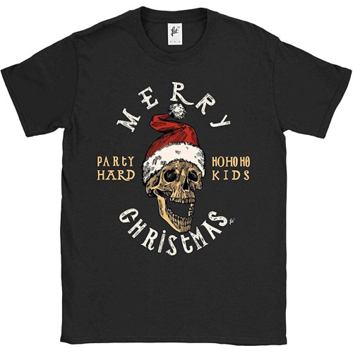 Merry Christmas Skull Wearing Santa Hat Ho Ho Ho Mens T-Shirt Merry Christmas Skull Wearing Santa Hat Ho Ho Ho Mens T-Shirt