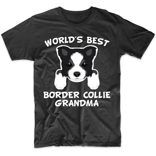 Border Collie Grandma Shirt - World's Best Border Collie Grandma Dog Granddog Festive Men Tee Shirt