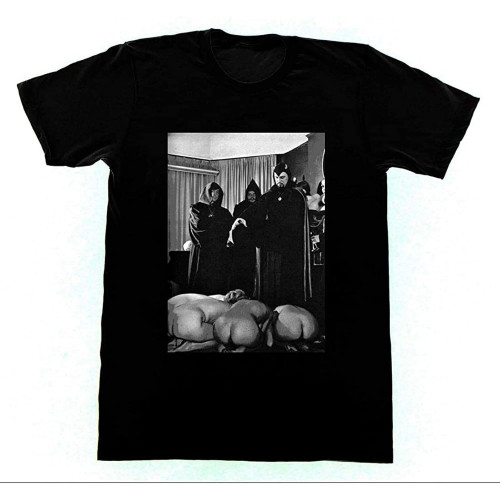 Anton Lavey Satanic Ritual Men T-Shirt Church Satan Pentagram Witchcraft Tee