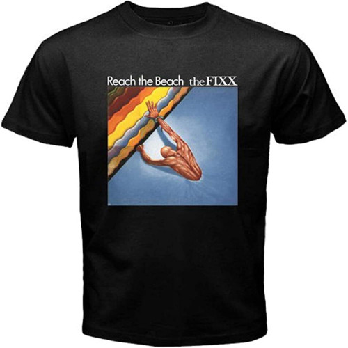 The Fixx Reach The Beach English Rock Band Men's Black T-Shirt