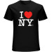 I Love Ny New York Short Sleeve Screen Print Heart T-Shirt Men Black
