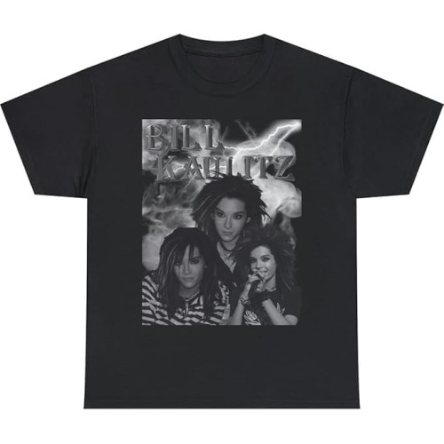 Tokio Hotel Bill Kaulitz T-Shirt Short Sleeve Cotton Black Tokio Hotel Bill Kaulitz T-Shirt Short Sleeve Cotton Black