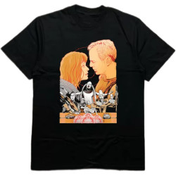 Men's Black 200G Cotton Heat Transfer Printed Crew Neck Short Sleeve T-Shirt - Sci-Fi Character Theme Pattern Black Men's Black 200G Cotton Heat Transfer Printed Crew Neck Short Sleeve T-Shirt - Sci-Fi Character Theme Pattern Black