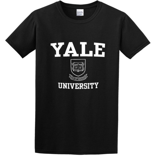 Yale University by Crest Logo O Neck Men T-Shirt Black