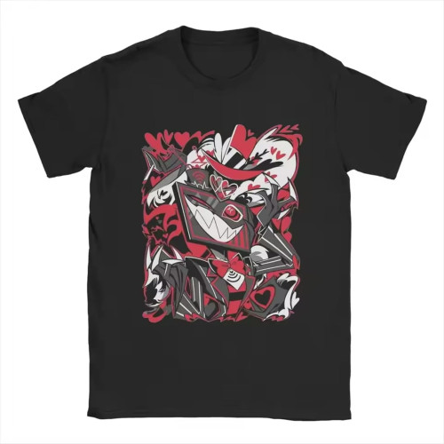 Hazbins Hotels Vox T-Shirt for Men Novelty Cotton Tees O Neck Short Sleeve T Shirt Gift Idea Clothing Black