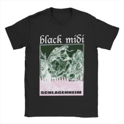 Men's T-Shirts Black Midi Schlagenheim Novelty 100% Cotton Tees Short Sleeve T Shirt Black