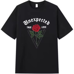 Excepted Love Printed American Short Sleeve T-Shirt Black Excepted Love Printed American Short Sleeve T-Shirt Black