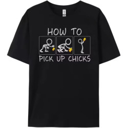 Funny Sarcastic t Shirts for Men Kids How to Pick Up Chicks Graphic T Shirts 100% Cotton Tee Shirt Men Man Tops Tees Black Funny Sarcastic t Shirts for Men Kids How to Pick Up Chicks Graphic T Shirts 100% Cotton Tee Shirt Men Man Tops Tees Black