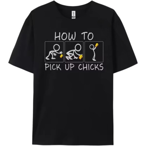 Funny Sarcastic t Shirts for Men Kids How to Pick Up Chicks Graphic T Shirts 100% Cotton Tee Shirt Men Man Tops Tees Black Funny Sarcastic t Shirts for Men Kids How to Pick Up Chicks Graphic T Shirts 100% Cotton Tee Shirt Men Man Tops Tees Black
