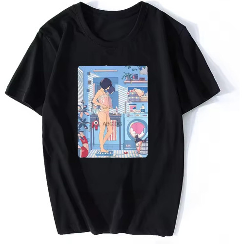 Lofi Retro 90s Anime Girl Aesthetic Pastel Waifu Vaporwave T-Shirt New Men Cotton Tshirt Cool Tees Tops Streetwear Harajuku Black Lofi Retro 90s Anime Girl Aesthetic Pastel Waifu Vaporwave T-Shirt New Men Cotton Tshirt Cool Tees Tops Streetwear Harajuku Black