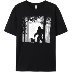 Funny Sasquatch Bigfoot Walking Dog in Woods with Alien UFOs Plus Size Men Clothing Breathable Long Sleeve T-Shirt Harajuku Black Funny Sasquatch Bigfoot Walking Dog in Woods with Alien UFOs Plus Size Men Clothing Breathable Long Sleeve T-Shirt Harajuku Black