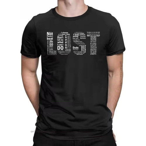 Men Lost Quotes Drama Tv Show Sci-Fi Graphic T Shirts Cotton Tops Funny Short Sleeve Crew Neck Tees Birthday T-Shirt Black Men Lost Quotes Drama Tv Show Sci-Fi Graphic T Shirts Cotton Tops Funny Short Sleeve Crew Neck Tees Birthday T-Shirt Black