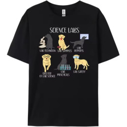 Funny Labrador Retriever Science Labs Teacher Lab Dog Lover Oversized T Shirt Men Men's T-Shirts Valentine's Day Black