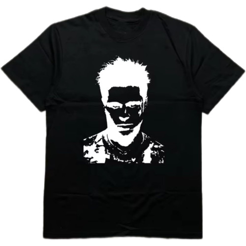 Men's Black Crew - Neck Short - Sleeve Cotton T - Shirt with Personalized Figure Silhouette Heat - Transfer Print Black Men's Black Crew - Neck Short - Sleeve Cotton T - Shirt with Personalized Figure Silhouette Heat - Transfer Print Black