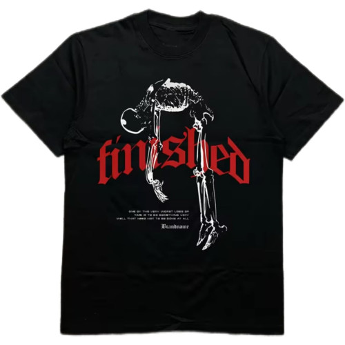 Men's Black Short - Sleeve T-Shirt, with Skeleton and_Finished_ Heat Transfers Black Men's Black Short - Sleeve T-Shirt, with Skeleton and_Finished_ Heat Transfers Black
