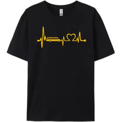 Funny School Bus Driver Gift Love School Bus Heartbeat Mens Designer Clothes Men's T-Shirt Cool Black Funny School Bus Driver Gift Love School Bus Heartbeat Mens Designer Clothes Men's T-Shirt Cool Black