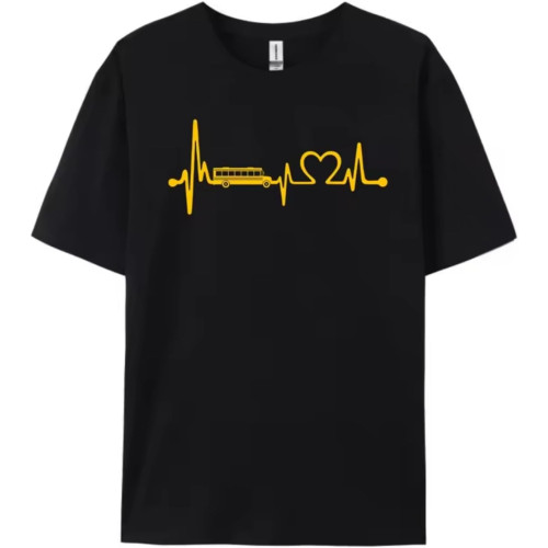 Funny School Bus Driver Gift Love School Bus Heartbeat Mens Designer Clothes Men's T-Shirt Cool Black Funny School Bus Driver Gift Love School Bus Heartbeat Mens Designer Clothes Men's T-Shirt Cool Black