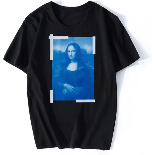 Fashion Cotton Mens Mona Lisa Printing Tee Top Men Summer Luxury Designer Tshirt Casual T-Shirt Streetwear Harajuku Black Fashion Cotton Mens Mona Lisa Printing Tee Top Men Summer Luxury Designer Tshirt Casual T-Shirt Streetwear Harajuku Black