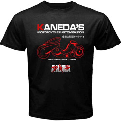 Japan Manga Akira Shotaro Kaneda Ctom Motorcycle Japan Movie T-Shirt Black