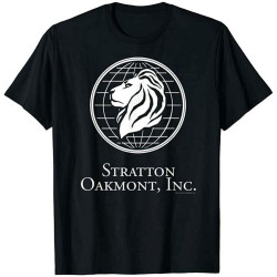 The Wolf of Wall Street Stratton Oakmont Inc T-Shirt Printed Tee Graphic Top for Men Shirt Black