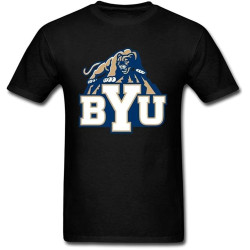 DAU Men's Brigham Young University BYU Logo T Shirt Black