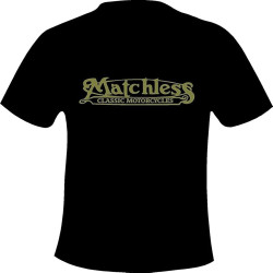 Matchless Motorcycles Vintage Retro Motorcycle Printed T Shirt Black
