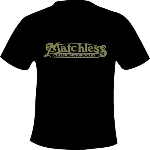 Matchless Motorcycles Vintage Retro Motorcycle Printed T Shirt Black