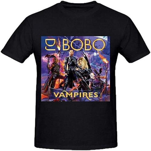 Dj Bobo Vampires Men Printed T Shirts Round Neck Black